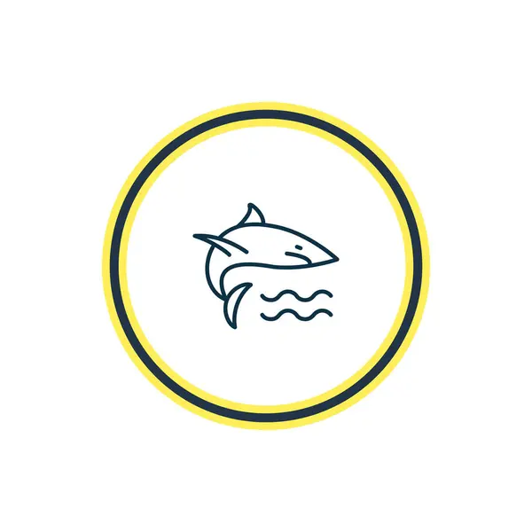 Illustration de la ligne d'icône de requin. Bel élément marin peut également être utilisé comme élément icône aileron. — Photo