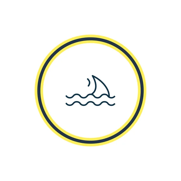 Ilustración de la línea de icono de aleta. Hermoso elemento marítimo también se puede utilizar como elemento icono de tiburón . — Foto de Stock