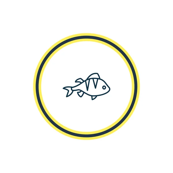 Illustration de la ligne d'icône de la perche. Bel élément nautique peut également être utilisé comme élément icône du saumon . — Photo