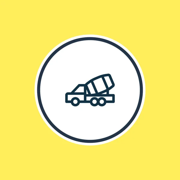 Illustrazione vettoriale della linea di icone per auto da costruzione. Bellissimo elemento veicolo può anche essere utilizzato come elemento icona betoniera . — Vettoriale Stock