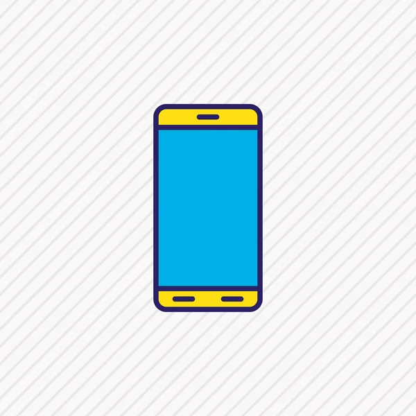 Ilustração vetorial da linha colorida do ícone do telefone. Elemento de hardware bonito também pode ser usado como elemento ícone do smartphone . —  Vetores de Stock