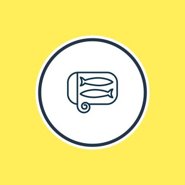 sardalya simgesi satır Illustration. Güzel deniz öğesi de konserve balık simgesi öğesi olarak kullanılabilir.