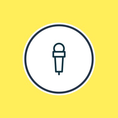 Mikrofon simgesi çizimi. Güzel yaşam biçimi ögesi mikrofon simgesi olarak da kullanılabilir.