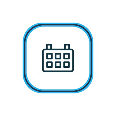 Takvim simgesini çizgi vektör Illustration. Güzel bir müzik öğesi de tarihi simgesi öğesi olarak kullanılabilir.