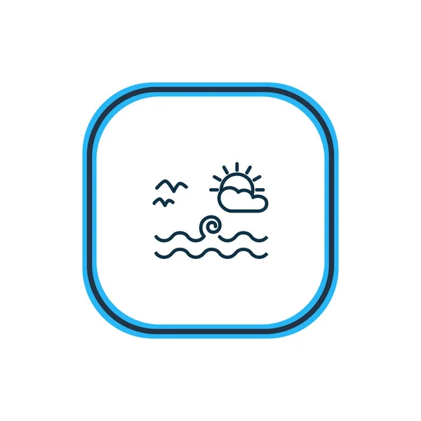 Ilustração vetorial da linha de ícone da paisagem do mar. Elemento marinho bonito também pode ser usado como elemento ícone da natureza . — Vetor de Stock