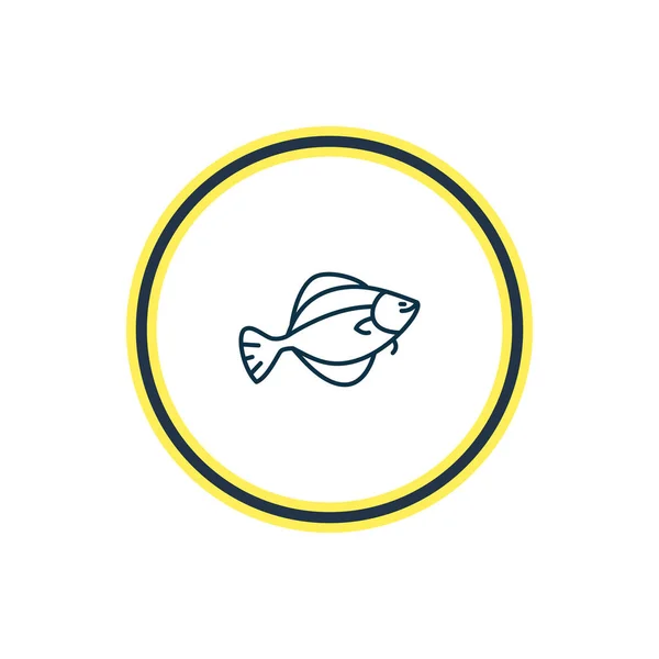Illustratie van bot vis pictogram lijn. Prachtige zee element kan ook gebruikt worden als platvis pictogram element. — Stockfoto