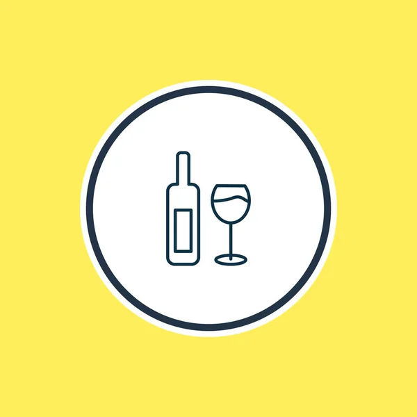 Vektorové ilustrace řádku ikonu láhev vína. Krásné životní styl element lze použít také jako prvek ikonu sklenice na víno. — Stockový vektor