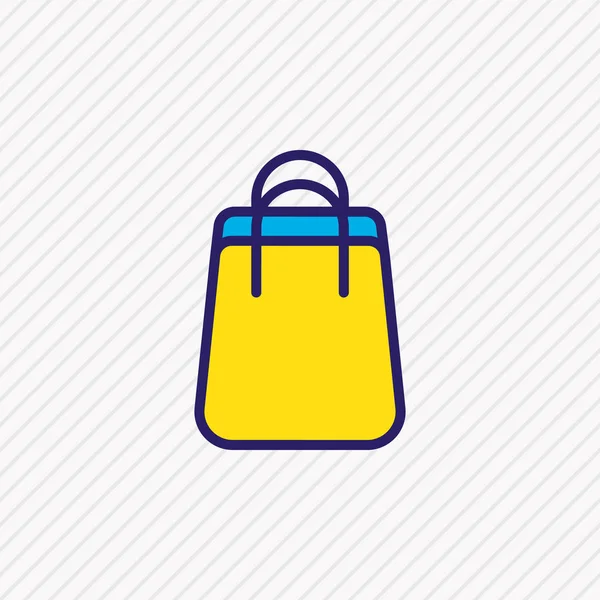 Ilustração vetorial do ícone do saco de compras linha colorida. Elemento de comércio bonito também pode ser usado como elemento ícone do pacote . —  Vetores de Stock