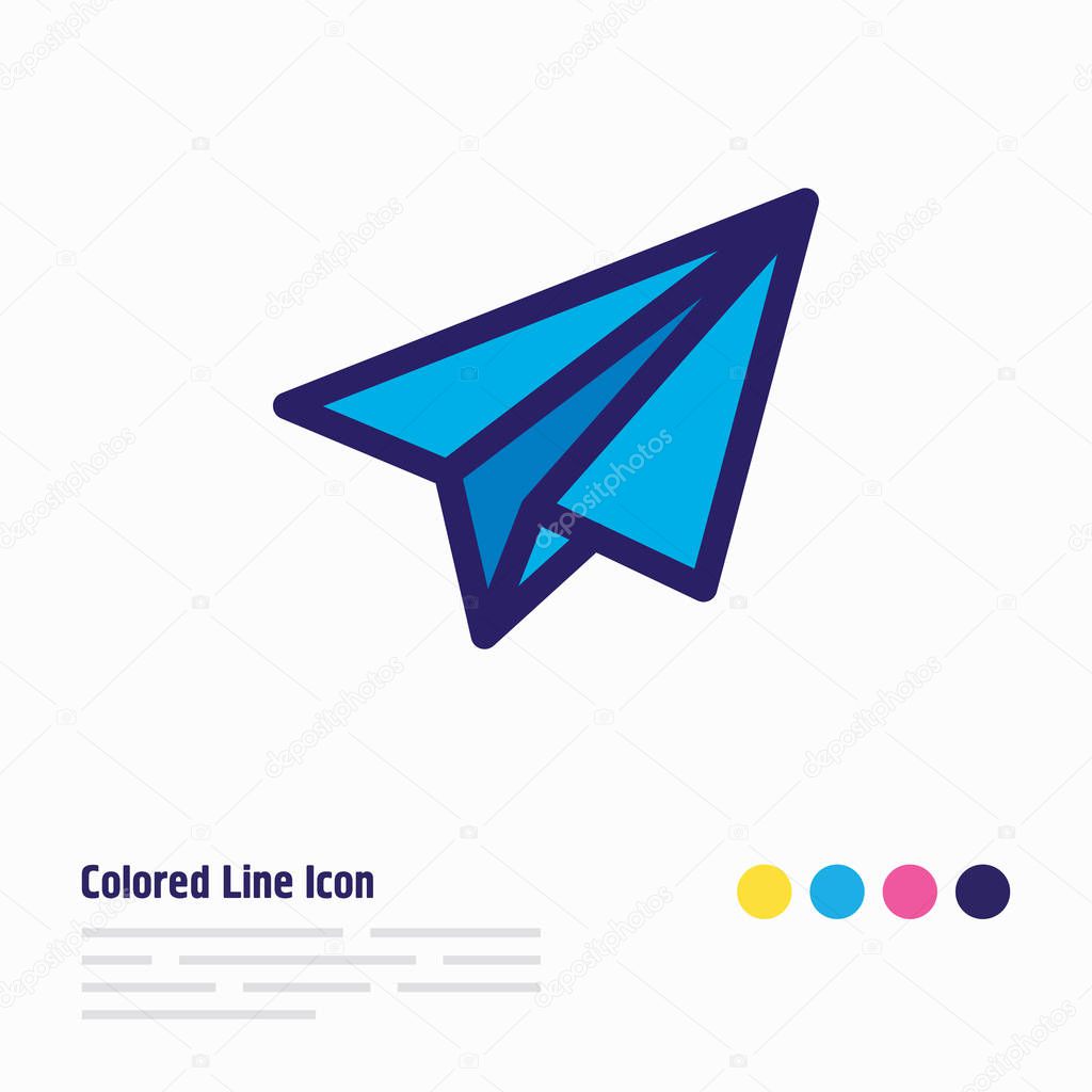 Vector illustration of paper plane icon colored line. Beautiful community element also can be used as origami icon element.