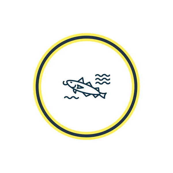 Illustrazione della linea icona del merluzzo bianco. Bellissimo elemento mare può anche essere utilizzato come elemento icona pesce gatto . — Foto Stock