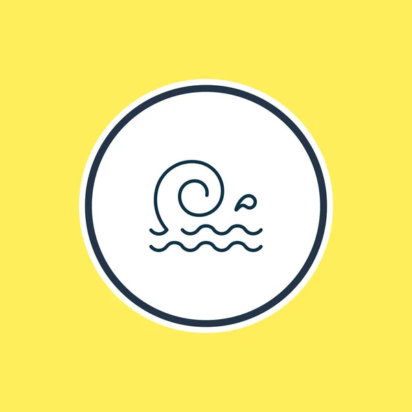 Ilustración vectorial de la línea de iconos oceánicos. Hermoso elemento de mar también se puede utilizar como elemento icono de ola grande . — Archivo Imágenes Vectoriales