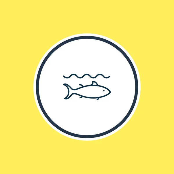 Vektorillustration der Thunfischsymbollinie. schöne nautische Element kann auch als Fisch-Symbol-Element verwendet werden. — Stockvektor