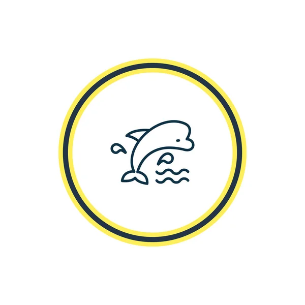 Ilustração da linha de ícones de mamíferos. Elemento marítimo bonito também pode ser usado como elemento ícone golfinho gargalo . — Fotografia de Stock