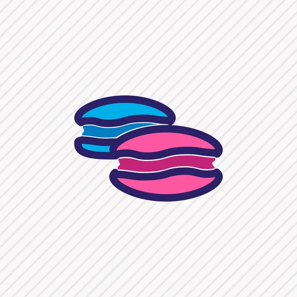 Illustration vectorielle de la ligne de couleur icône macaron. Bel élément alimentaire peut également être utilisé comme élément icône de dessert français . — Image vectorielle