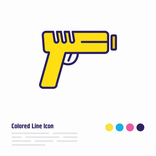 Illustration de l'icône du pistolet ligne colorée. Bel élément de style de vie peut également être utilisé comme élément icône de pistolet . — Photo