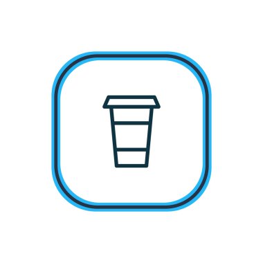 Kapuçino simgesi çizgi vektör Illustration. Güzel büro eleman kahve simgesi öğesi olarak da kullanılabilir.