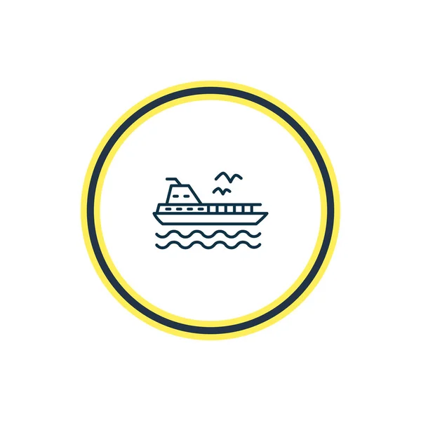 Vector illustration of ferry icon line. Beautiful maritime element also can be used as cruise icon element. — Stock Vector