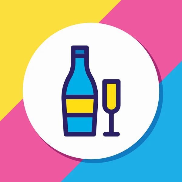 Vector illustration of beverage icon colored line. Beautiful party element also can be used as champagne icon element. — Stock Vector