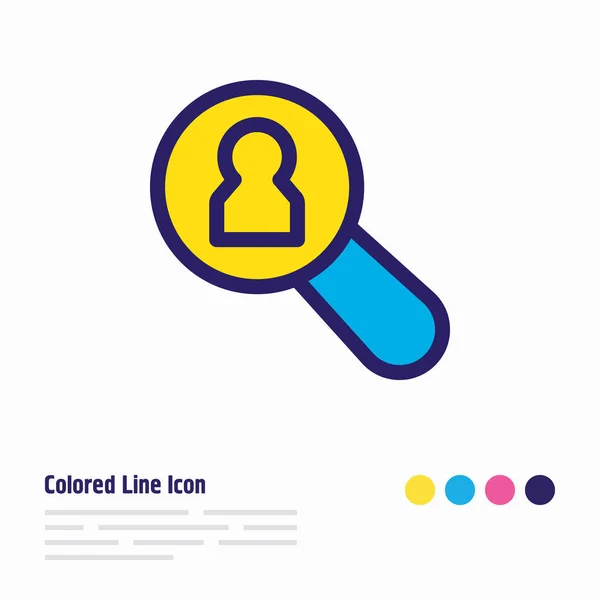 Ilustración de la línea de color icono de usuario de búsqueda. Hermoso elemento de contacto también se puede utilizar como encontrar elemento icono empleado . — Foto de Stock