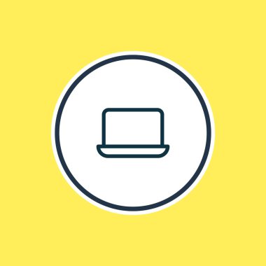Dizüstü bilgisayar simgesini çizgi vektör Illustration. Güzel office öğesi de monitör simgesini öğesi olarak kullanılabilir.