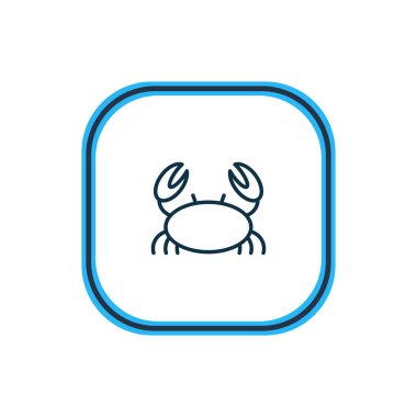 Deniz yengeç simgesi çizgi vektör Illustration. Güzel deniz öğesi de kanser simgesi öğesi olarak kullanılabilir.