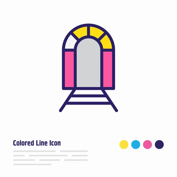 Vector illustration of railway icon colored line. Beautiful infrastructure element also can be used as railroad icon element. — Stock Illustration Vector illustration of railway icon colored line. Beautiful infrastructure element also can be used as railroad icon element. Royalty Free Stock Vectors