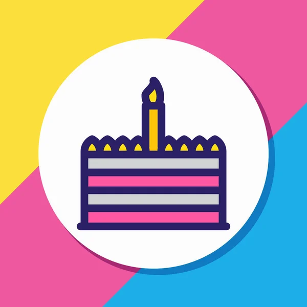 illustration of cake icon colored line. Beautiful holiday element also can be used as birthday dessert icon element.