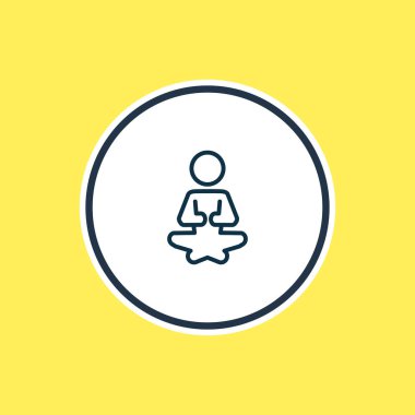 Yoga simgesi çizgi vektör Illustration. Güzel yaşam tarzı öğesi de meditasyon simgesi öğesi olarak kullanılabilir.