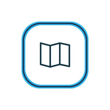 Harita simgesi çizgi vektör Illustration. Güzel kamp öğesi de rehberlik simgesi öğesi olarak kullanılabilir.