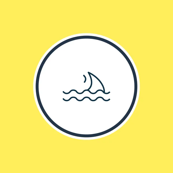 Ilustração vetorial da linha de ícones da barbatana. Elemento náutico bonito também pode ser usado como elemento ícone de tubarão . —  Vetores de Stock