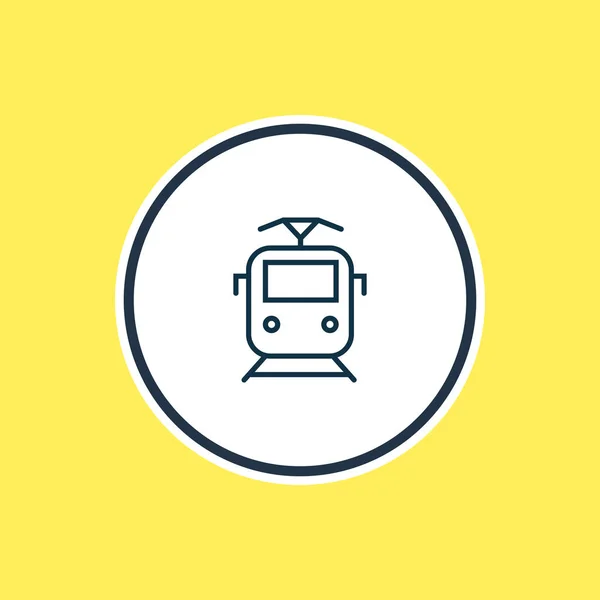 Ilustración vectorial de la línea icono tren suburbano. Hermoso elemento de transporte también se puede utilizar como elemento icono de tranvía . — Vector de stock