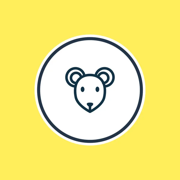 Illustrazione vettoriale della linea dell'icona del mouse. Bella elemento fauna può anche essere utilizzato come elemento icona del ratto . — Vettoriale Stock