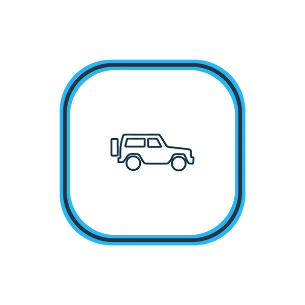 Vektorillustration av suv ikonen linje. Vackra transportelement kan också användas som jeep ikonen element. — Stock vektor