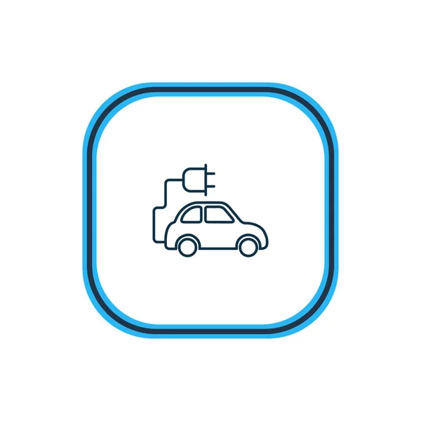 Vektorillustration av eco bil ikonen linje. Vackra transportelement kan också användas som elektriska bil ikonen element. — Stock vektor