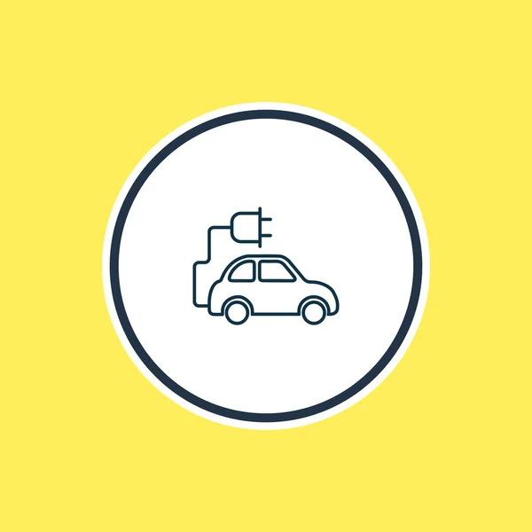 Illustrazione vettoriale della linea di icone eco car. Bellissimo elemento di trasporto può anche essere utilizzato come elemento icona dell'automobile elettrica . — Vettoriale Stock