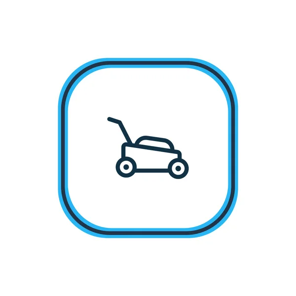 Illustration de la ligne icône tondeuse à gazon. Bel élément de transport peut également être utilisé comme élément icône de machine de découpe d'herbe . — Photo