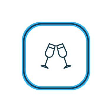 İçecek simgesi çizgi vektör Illustration. Güzel içecek öğesi de simgesi öğe kutlarken kullanılabilir.