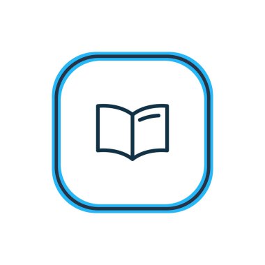 El kitabı simge çizgi vektör Illustration. Güzel kitap okuma öğesi simgesi öğe öğrenme olarak da kullanılabilir.