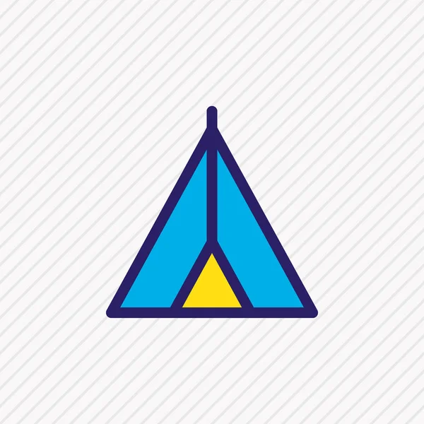 Vectorillustratie van tent pictogram gekleurde lijn. Prachtige lifestyle element kan ook gebruikt worden als camping pictogram element. — Stockvector