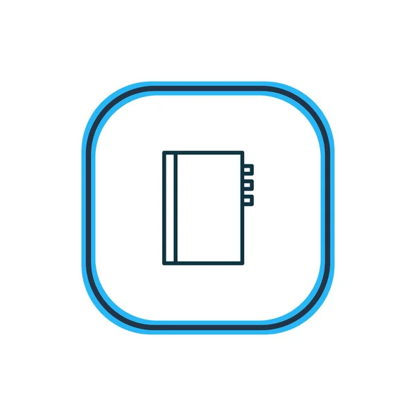 Illustrazione vettoriale della linea di icone del copybook. Bellissimi strumenti elemento può anche essere utilizzato come elemento icona del libro di testo . — Vettoriale Stock