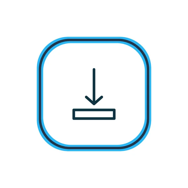 Illustration vectorielle de la flèche vers le bas ligne d'icône. Bel élément de mémoire peut également être utilisé comme élément icône de téléchargement . — Image vectorielle
