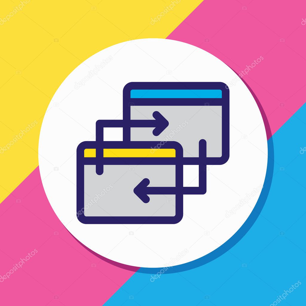 Vector illustration of pingback icon colored line. Beautiful advertisement element also can be used as transfer icon element.