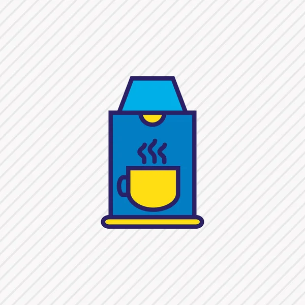 Ilustración de la línea de color icono de la máquina de café. Hermoso elemento de viaje también se puede utilizar como elemento icono de la cafetera . — Foto de Stock