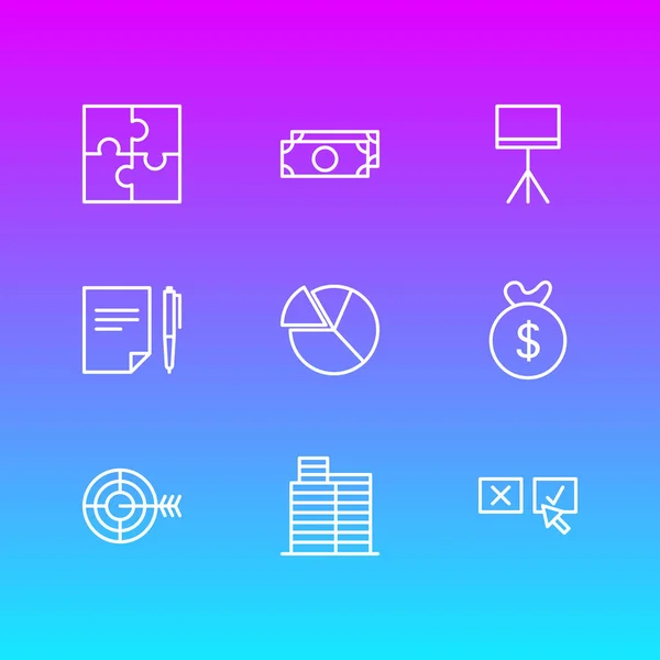 Ábra 9 kezelése ikonok vonalstílus. Szerkeszthető készlet-ból szerződés, cél, kör és egyéb ikon. — Stock Fotó