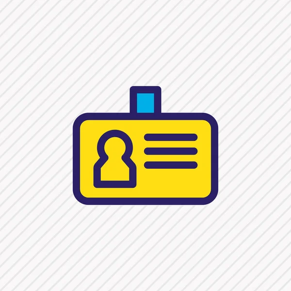 Vectorillustratie van pictogram id gekleurde lijn. Mooie verbinding element kan ook worden gebruikt als persoonlijke badge pictogram element. — Stockvector