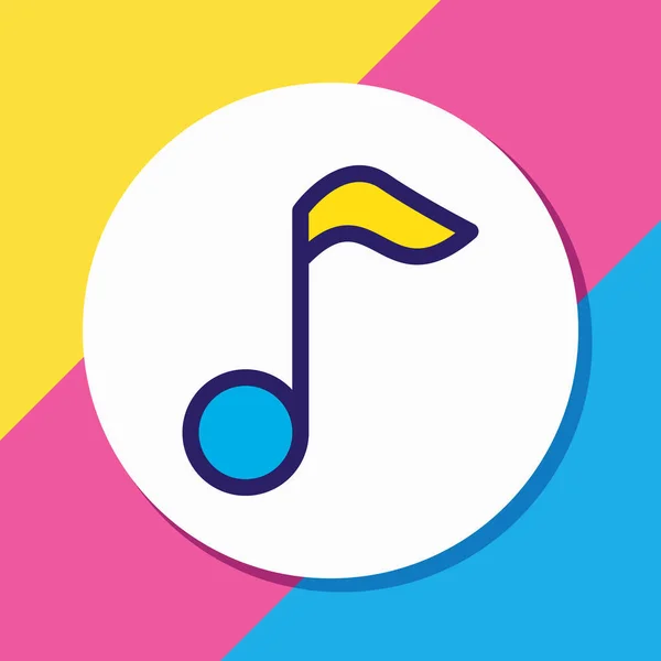 Ilustración vectorial de la línea de color icono de música. Hermoso elemento de entretenimiento también se puede utilizar como elemento de icono quaver . — Vector de stock