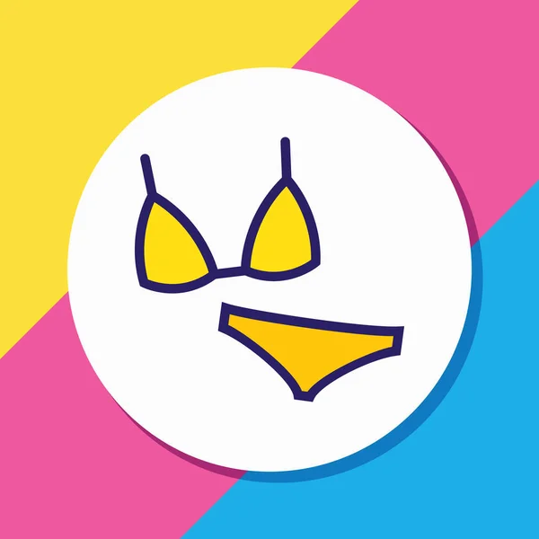 Ilustración vectorial de la línea de color del icono del bikini. Hermoso elemento del hotel también se puede utilizar como elemento icono de traje de baño . — Vector de stock