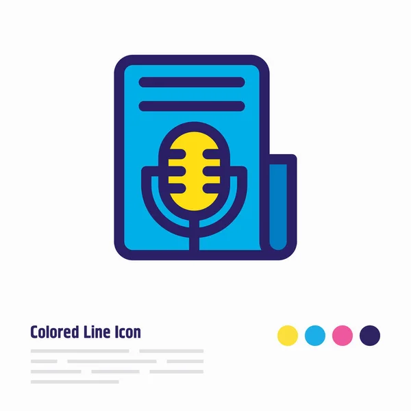 illustration of press release icon colored line. Beautiful advertising element also can be used as journalism icon element.