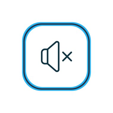 Sessiz simgesi çizgi vektör Illustration. Güzel media öğesi de sessizlik simge öğesi olarak kullanılabilir.