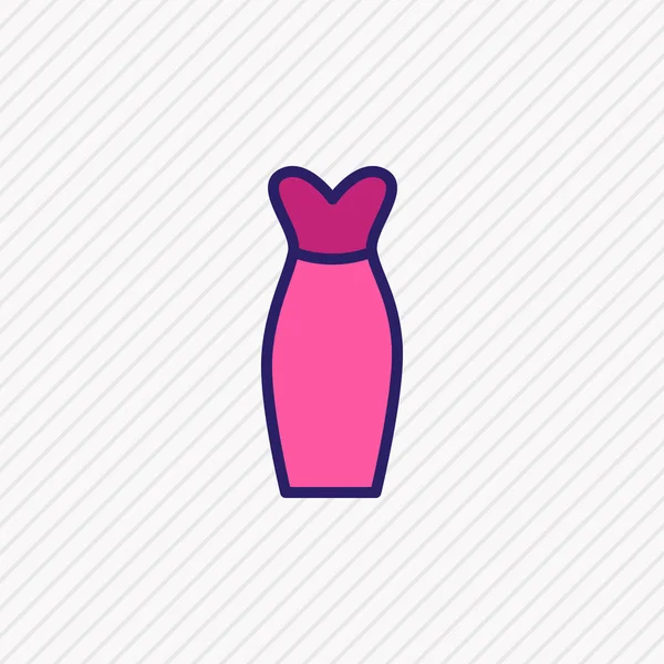 Illustration of evening dress icon colored line. Beautiful clothes element also can be used as gown icon element. — Stock Photo, Image